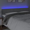 vidaXL LED Kopfteil Hellgrau 200x5x78/88 cm Stoff