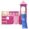 vidaXL Kinderhochbett mit Turm Rosa 80x200 cm Massivholz Kiefer