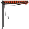 vidaXL Markise Manuell Einziehbar mit Pfosten 3,5x2,5 m Orange & Braun
