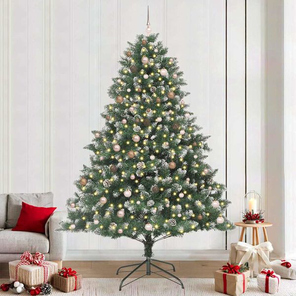 vidaXL K&uuml;nstlicher Weihnachtsbaum mit 300 LEDs mit St&auml;nder Gr&uuml;n 240 cm