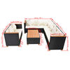 vidaXL 5-tlg. Garten-Lounge-Set mit Auflagen Poly Rattan Schwarz