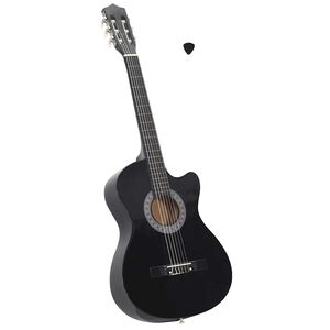 vidaXL Westerngitarre Cutaway mit 6 Saiten Schwarz 38"