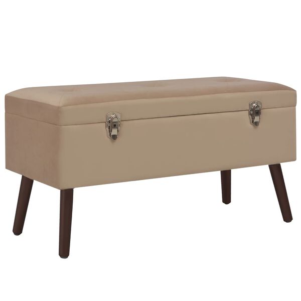 vidaXL Bank mit Staufach Beige 80 cm Samt