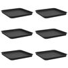 vidaXL Quadratisches Blumentablett 6 stk. Schwarz 32 x 32 x 2,5 cm