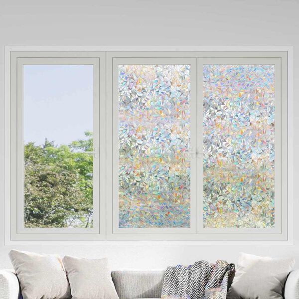 vidaXL Fensterfolie Matt 3D Regenbogen-Muster 60x1000 cm PVC