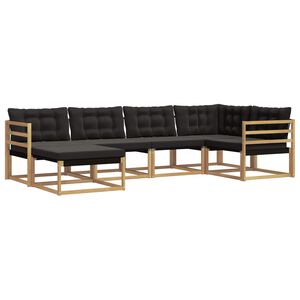 vidaXL Outdoor-Sofagarnitur 6 stk. Wei&szlig; und Schwarz Massivholz Akazie