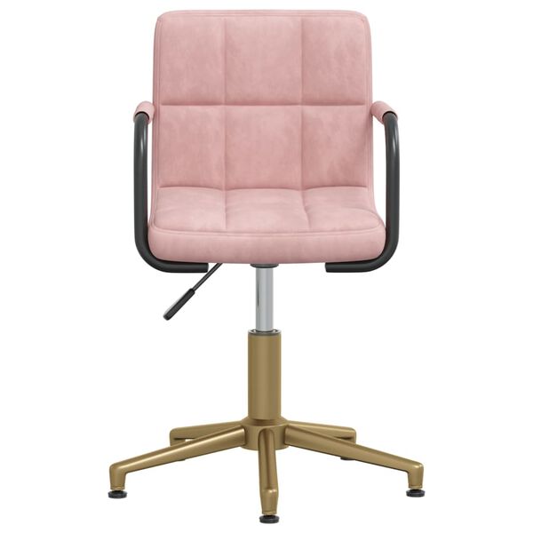 vidaXL Esszimmerst&uuml;hle 4 Stk. Drehbar Rosa Samt