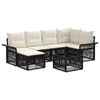 vidaXL Gartensofa-set 7 stk. Schwarz Poly-Rattan