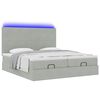 vidaXL Ottoman-Bett mit Matratzen & LEDs Hellgrau 200x200 cm Samt