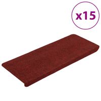vidaXL Stufenmatten Selbstklebend 15 Stk. 65x24,5x3,5 cm Rot