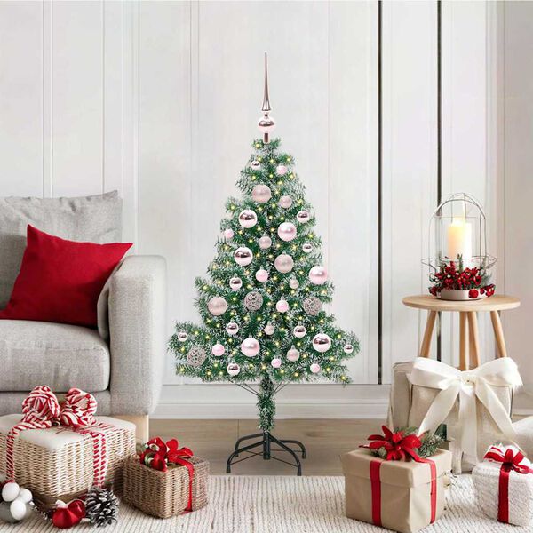 vidaXL K&uuml;nstlicher Weihnachtsbaum beschneit mit LED Licht 120 cm