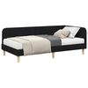 vidaXL Eckbettgestell mit Matratze Schwarz 90 x 200 cm Stoff