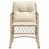 vidaXL Gartenst&uuml;hle mit Kissen 2 Stk. Beige Poly Rattan