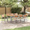 vidaXL Garten Essgruppe 9 pcs Grau und Braun 200 x 90 x 75 cm
