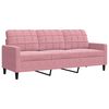 vidaXL 4-tlg. Sofagarnitur mit Kissen Rosa Samt