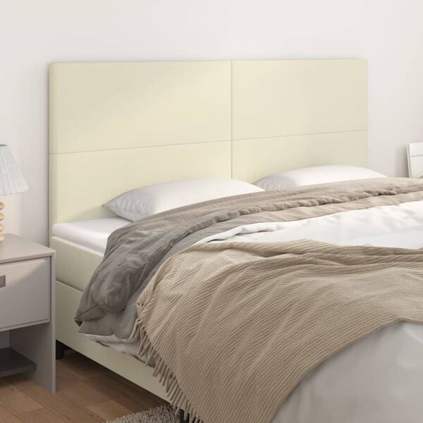 vidaXL Kopfteil Creme 180x5x118/128 cm Kunstleder