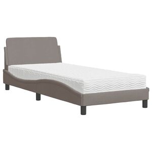 vidaXL Bett mit Matratze "Dover" Taupe 80x200 cm Stoff