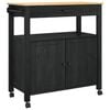 vidaXL K&uuml;chentrolley MONZA Schwarz 84 x 40 x 88,5 cm Massivholz Kiefer