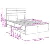 vidaXL Bettrahmen Graues Sonoma 120 x 190 cm Ingenieurs Holz