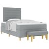 vidaXL Boxspringbett mit Kopfteil Hellgrau 200 x 120 cm Stoff