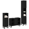 vidaXL Badezimmerm&ouml;bel Set mit Speicher 3 pcs Schwarz Holzwerkstoff