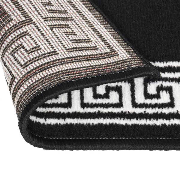 vidaXL Teppichl&auml;ufer BCF Schwarz mit Motiv 60x250 cm