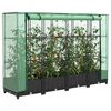 vidaXL Hochbeet mit Gew&auml;chshausabdeckung Rattanoptik 160x40x123 cm