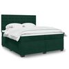 vidaXL Boxspringbett mit Matratze Dunkelgr&uuml;n 180x200 cm Samt