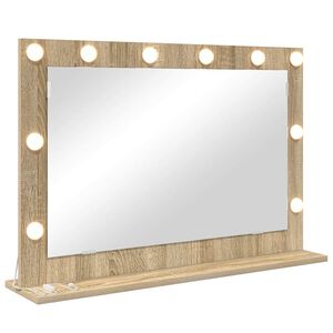 vidaXL Waschtischspiegel Rechtwinklig Sonoma-Eiche 80 x 55 x 18 cm