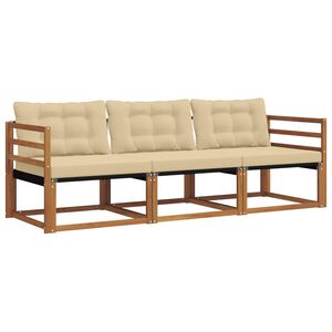 vidaXL Outdoor-Sofagarnitur 3 stk. Natur und Beige