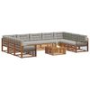 vidaXL Outdoor-Sofagarnitur mit Kissen 10 pcs Nat&uuml;rlich und Hellgrau