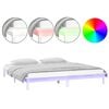 vidaXL Massivholzbett mit LEDs Wei&szlig; 140x190 cm
