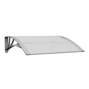 vidaXL T&uuml;rvordach Grau und Transparent 80x75 cm Polycarbonat