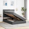 vidaXL Bett mit Stauraum und LED Dunkelgrau 140 x 190 cm Polyester