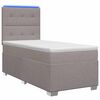 vidaXL Boxspringbett mit Matratze mit Kopfteil Taupe 90 x 200 cm Stoff