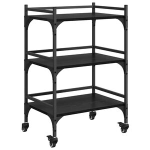 vidaXL K&uuml;chentrolley Schwarz Eichen-Optik 50 x 35 x 75,5 cm