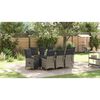 vidaXL Garten Essgruppe mit Kissen 9 pcs Grau Poly Rattan