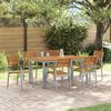 vidaXL Garten Essgruppe 7 pcs Grau und Braun 150 x 90 x 75 cm