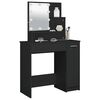 vidaXL Schminktisch mit LED Schwarz 86,5x35x136 cm