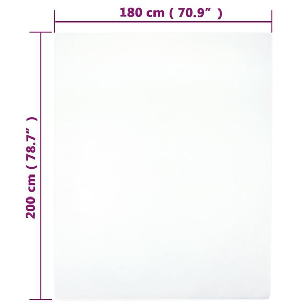 vidaXL Spannbettlaken 2 Stk. Jersey Wei&szlig; 180x200 cm Baumwolle