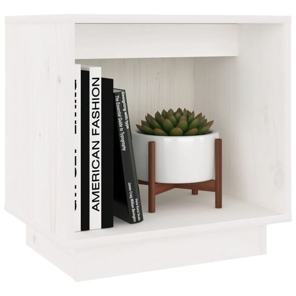 vidaXL Nachttische 2 Stk. Wei&szlig; 40x30x40 cm Massivholz Kiefer