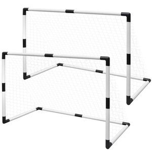 vidaXL 2-tlg. Mini-Fu&szlig;balltor-Set f&uuml;r Kinder 91,5x48x61 cm