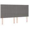 vidaXL Kopfteil Dunkelgrau 160 x 5 x 118/128 cm Stoff