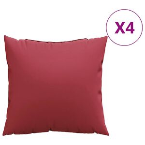 vidaXL Sofakissen 4 Stk. Weinrot 60x60 cm Stoff