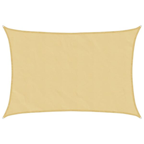 vidaXL Sonnensegel Sandfarbe 6x5 m 100% Polyester Oxford