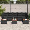 vidaXL Garten-Sofa-Set mit Kissen 8 pcs Schwarz Poly Rattan