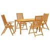 vidaXL 5-tlg. Garten-Essgruppe 140x80x74 cm Massivholz Akazie