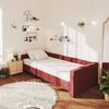 vidaXL Tagesbett mit Matratze USB Weinrot Stoff 90x200 cm
