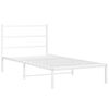 vidaXL Bettgestell mit Kopfteil Metall Wei&szlig; 100x200 cm