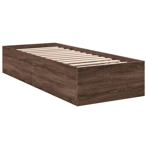 vidaXL Bettgestell Braun Eichen-Optik 100x200 cm Holzwerkstoff